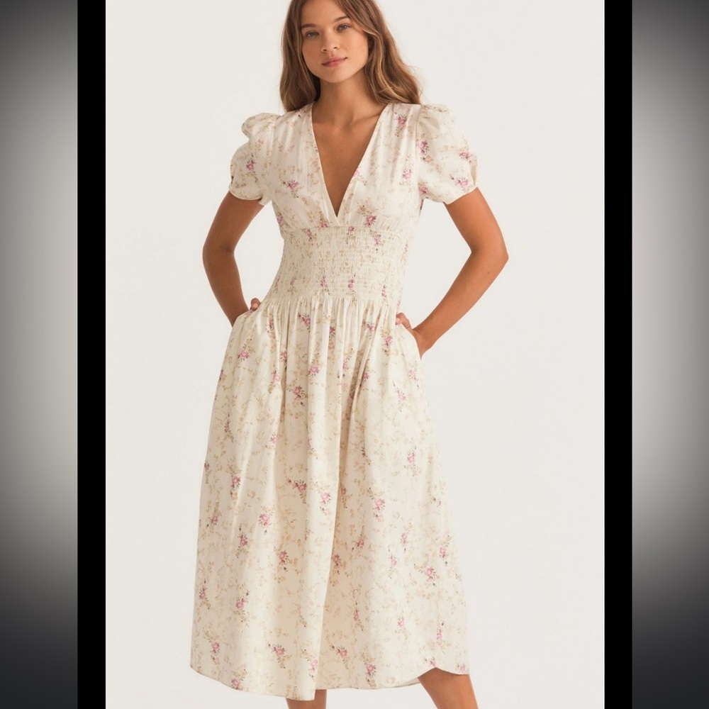 NWOT LoveShack Fancy Venna Midi Dress